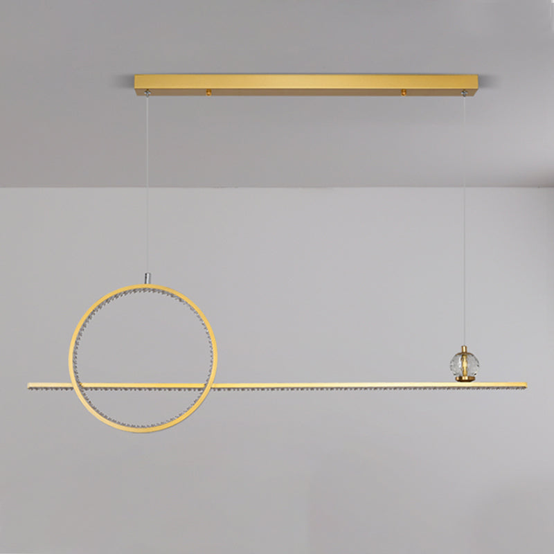 Modern Island Light Linear 2-Light Crystal Chandelier Lights for Dining Room