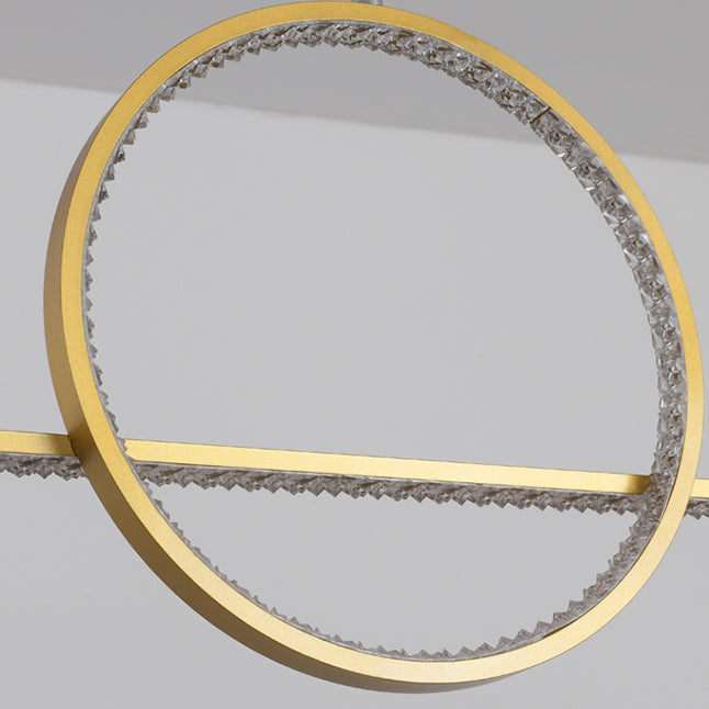 Modern Island Light Linear 2-Light Crystal Chandelier Lights for Dining Room