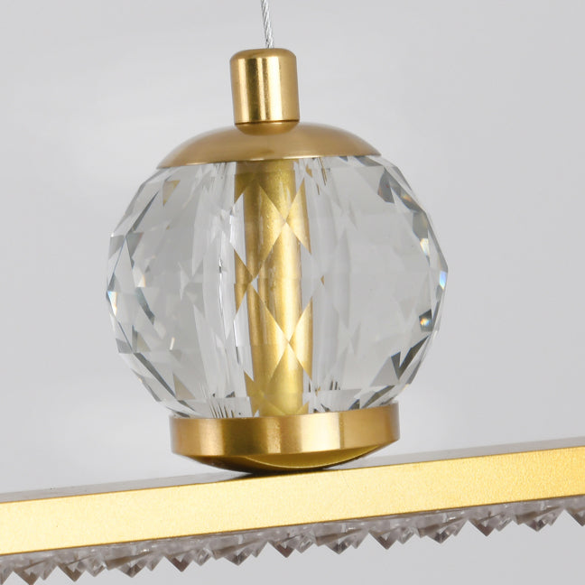 Modern Island Light Linear 2-Light Crystal Chandelier Lights for Dining Room