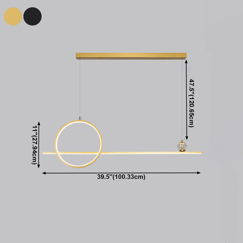 Modern Island Light Linear 2-Light Crystal Chandelier Lights for Dining Room