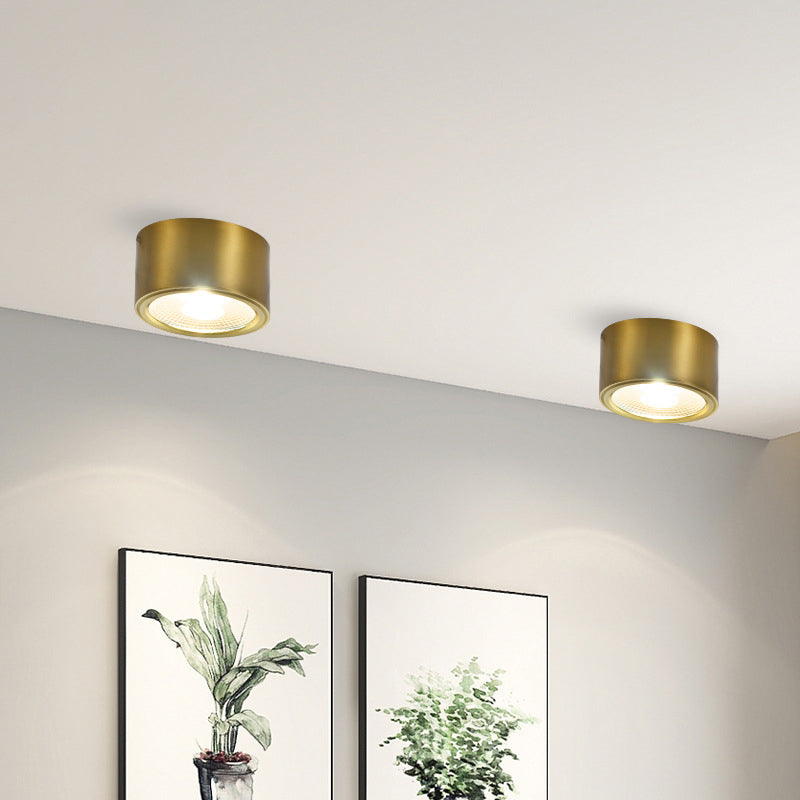 Plafonnier LED en forme de cylindre, moderne, en aluminium, 1 lumière, encastré, pour allée, chambre à coucher