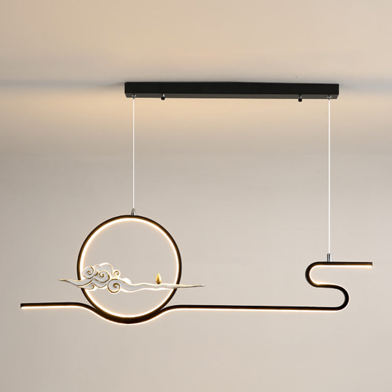 Resin Hanging Pendant Lights Modern Linear Hanging Lamps for Dining Room