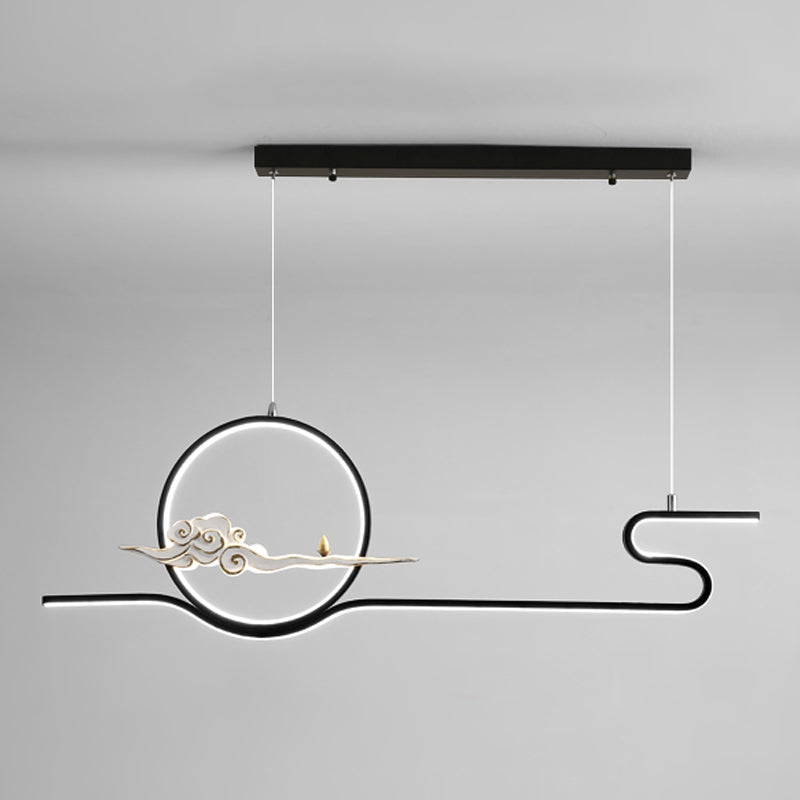 Resin Hanging Pendant Lights Modern Linear Hanging Lamps for Dining Room