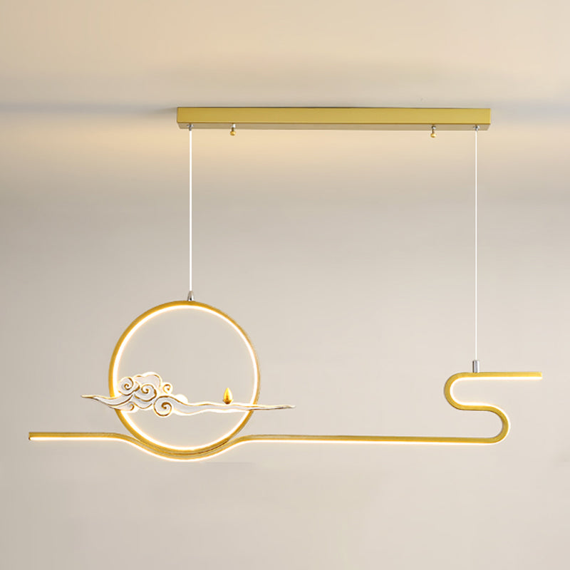 Resin Hanging Pendant Lights Modern Linear Hanging Lamps for Dining Room