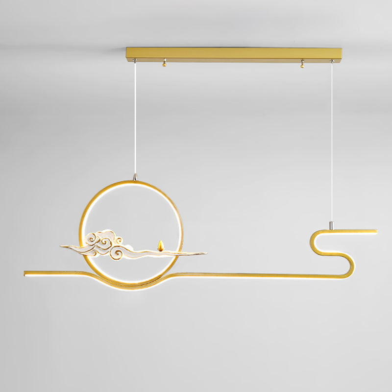 Resin Hanging Pendant Lights Modern Linear Hanging Lamps for Dining Room