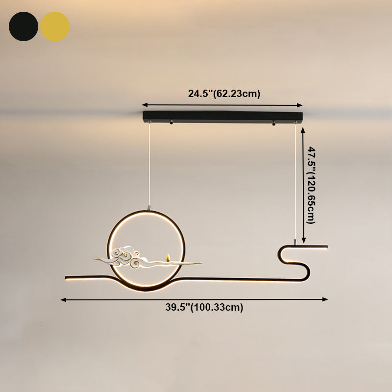 Resin Hanging Pendant Lights Modern Linear Hanging Lamps for Dining Room