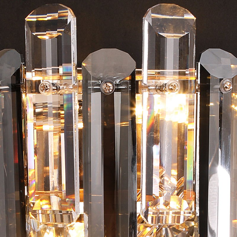 Geometric Shade 3-Lights Wall Sconce Modern Style Crystal Wall Mount Light Fixture