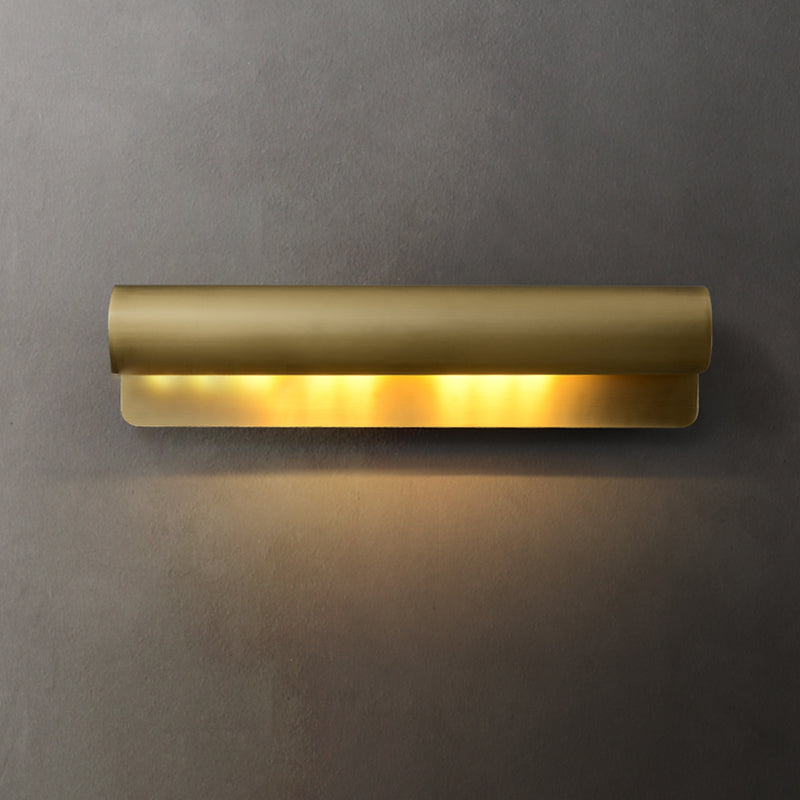 Iluminación de pared de medio cilindro de metal estilo moderno de luces múltiples lámparas de pared en latón