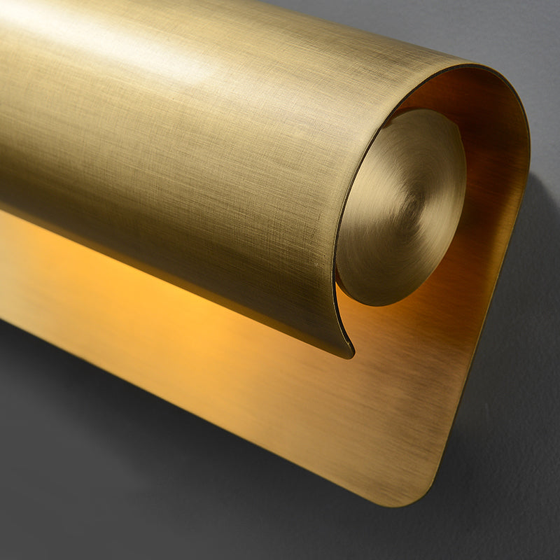 Iluminación de pared de medio cilindro de metal estilo moderno de luces múltiples lámparas de pared en latón