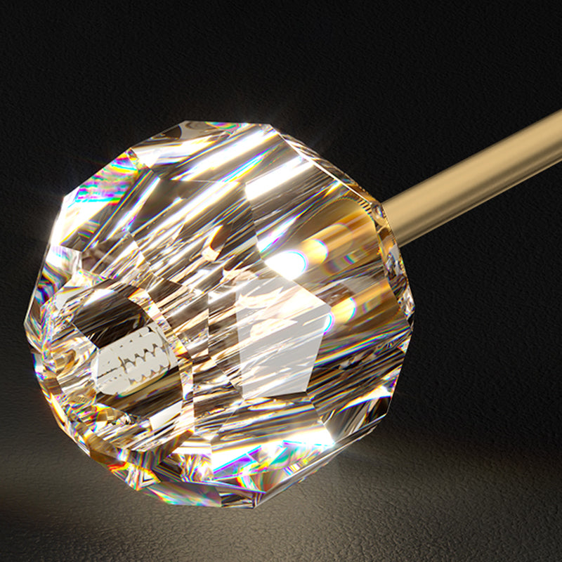 Geometric Shade Multi-Lights Wall Sconce Modern Style Crystal Wall Mount Light Fixture in Gold