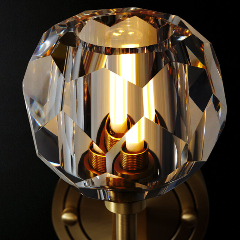 Tombra de bolas Multi-luces de pared de pared moderna lámpara de montaje en pared de cristal en latón