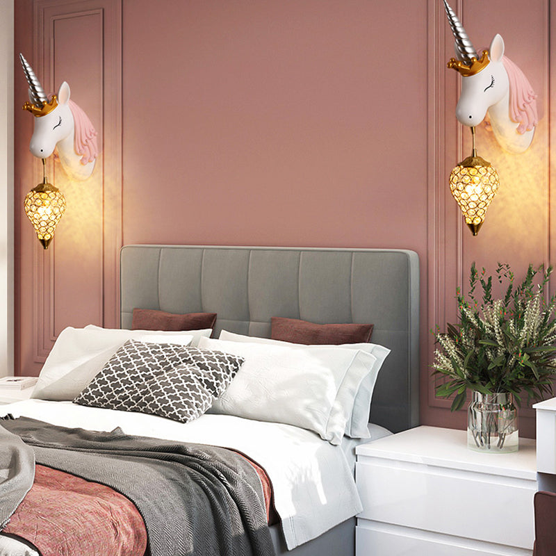 Metal Geometric Shade Wall Lighting Kid Style 1 Light Wall Mounted Light Fixture