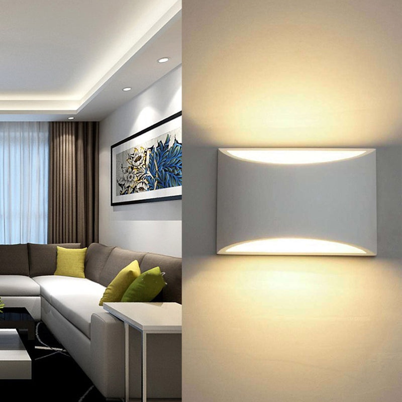 Contemporary Style Half-Cylinder Wall Mounted Light Metal 2 Lights Wall Washer Sconce in White