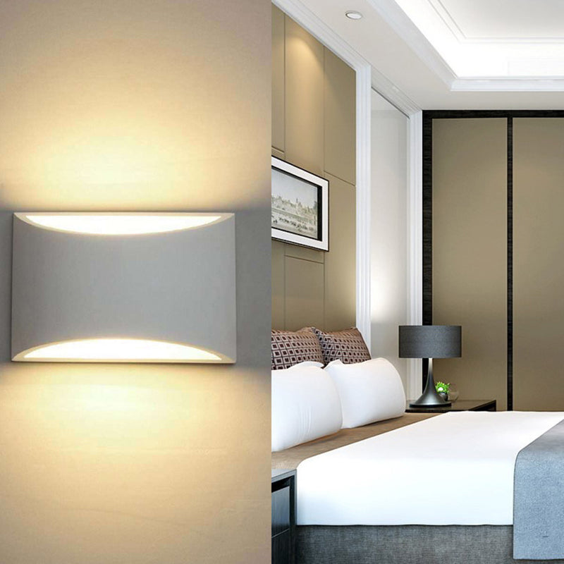 Contemporary Style Half-Cylinder Wall Mounted Light Metal 2 Lights Wall Washer Sconce in White