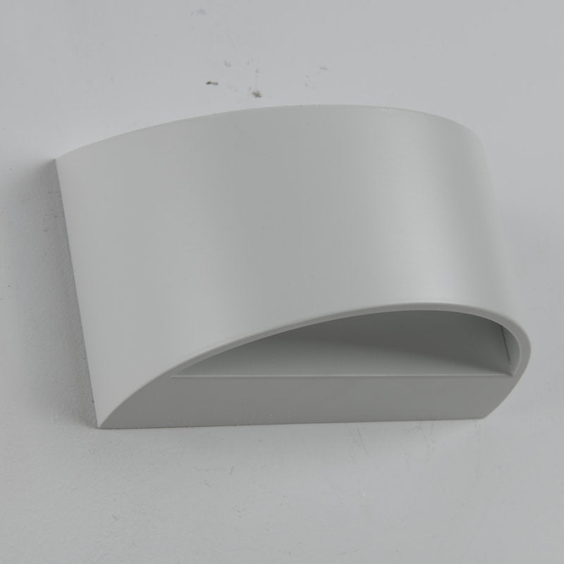 Contemporary Style Half-Cylinder Wall Mounted Light Metal 2 Lights Wall Washer Sconce in White