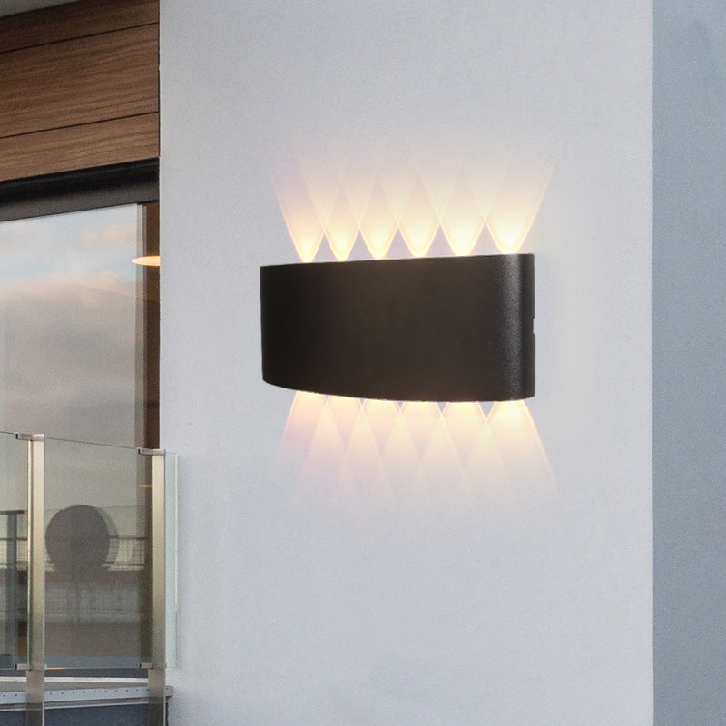 Contemporary Style Geometric Wall Mounted Light Metal 12 Lights Wall Washer Sconce