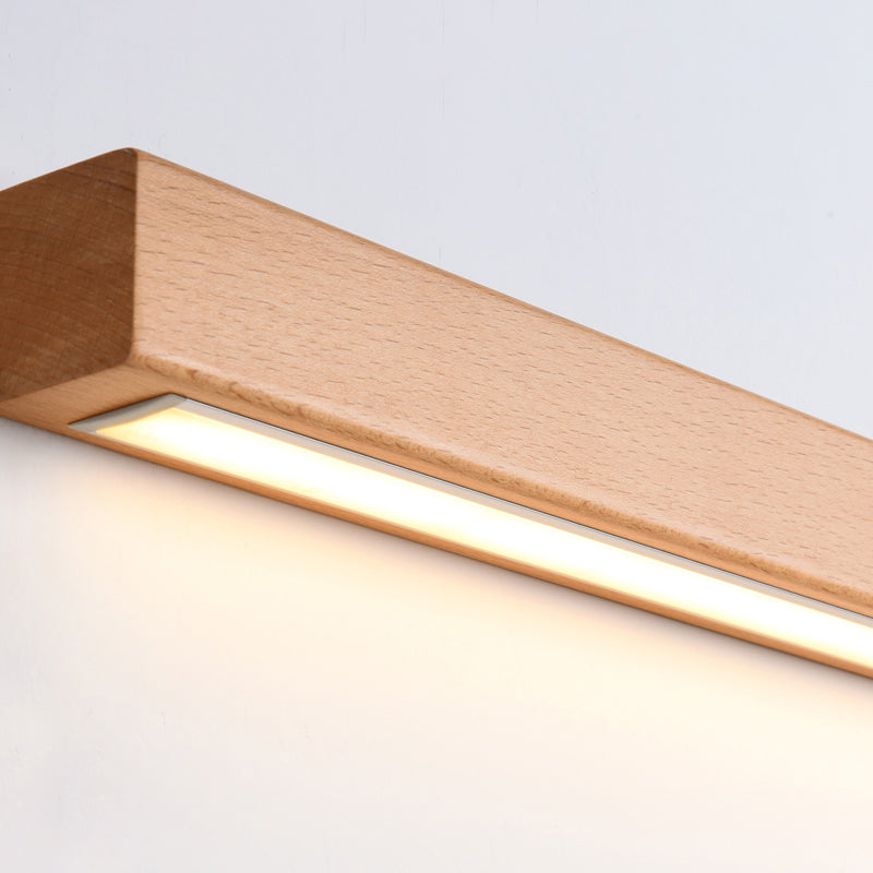 1 Light Wood Linear Wall Lighting Modern Style Wall Mounted Light Fixture in Brown