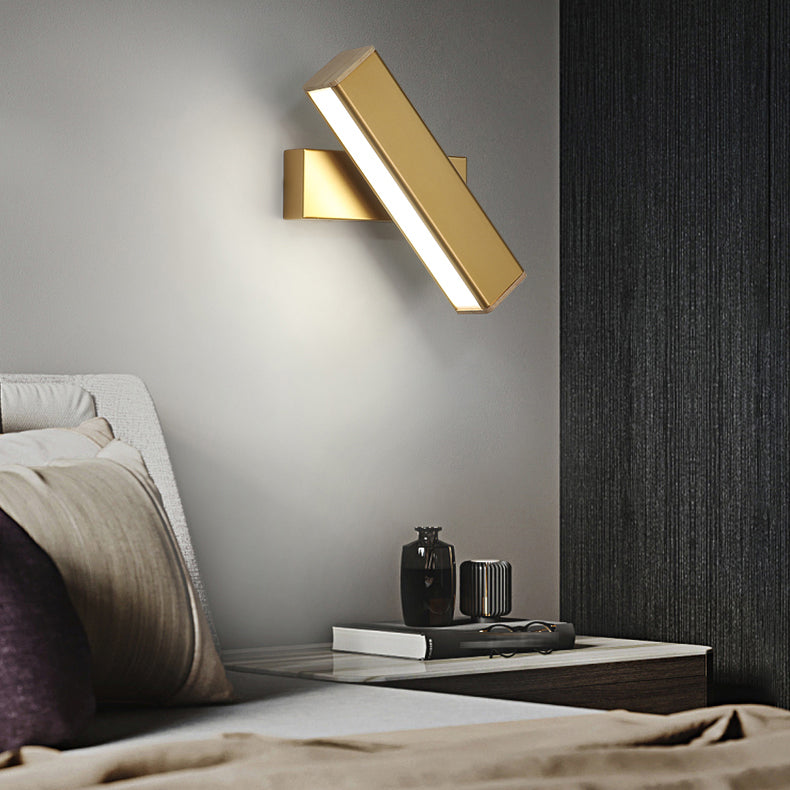 Iluminación de pared rectangular de metal simple de luz de estilo moderno lámpara montada en la pared