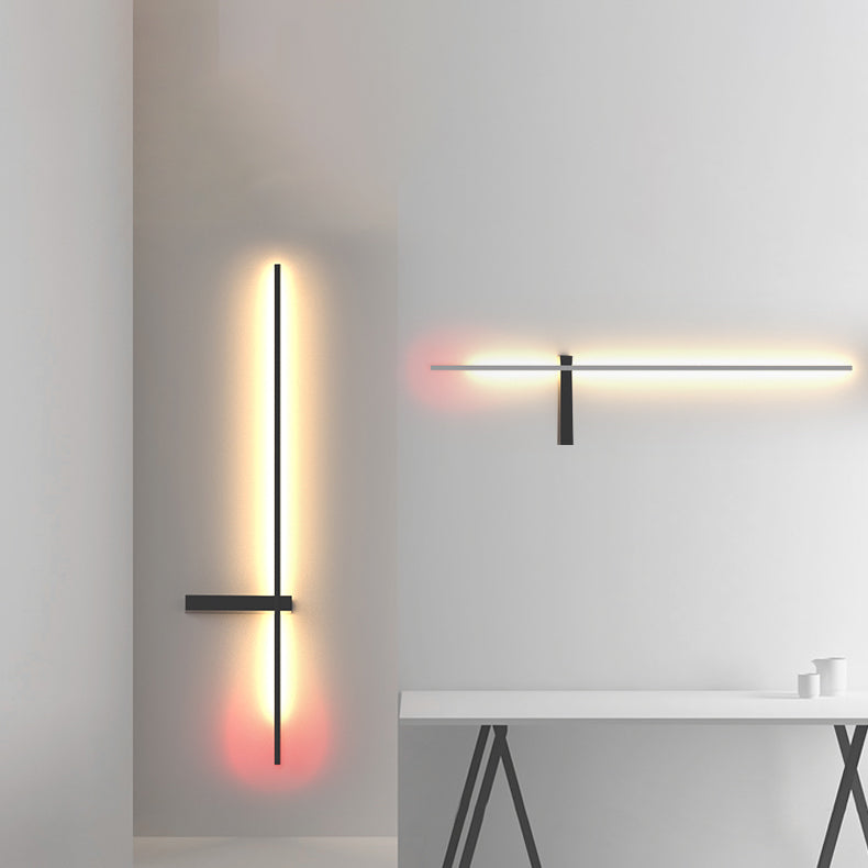 1 Light Metal Linear Wall Lighting Modern Style Wall Mounted Light Fixture