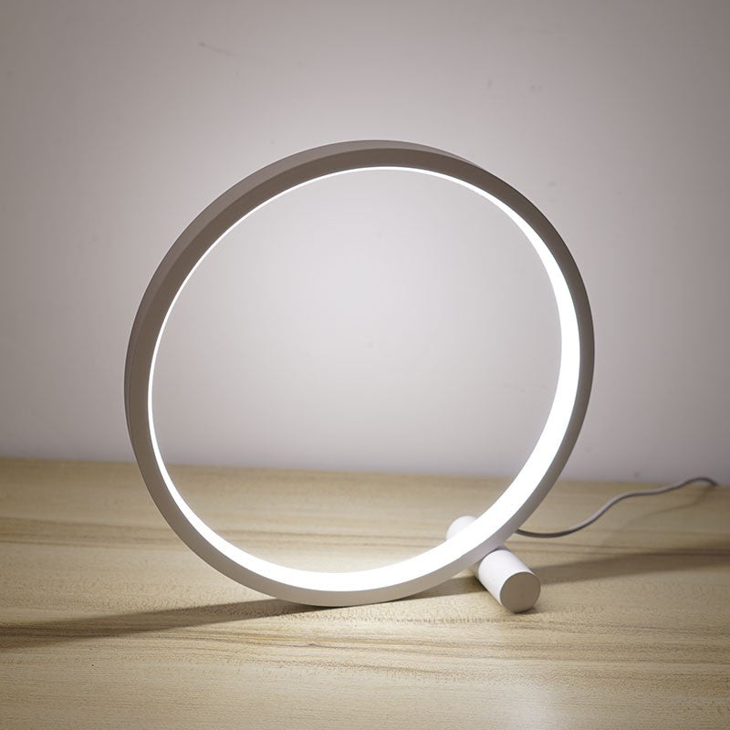 Lampada da tavolo notturna a forma di cerchio moderna 1 comodino leggero lampada