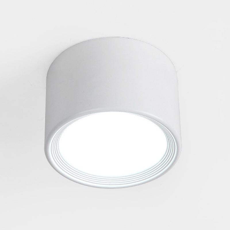 Plafonnier LED en forme de cylindre en fer moderne, 1 lumière, encastré pour couloir, salon