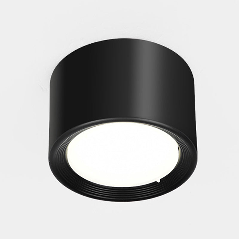Plafonnier LED en forme de cylindre en fer moderne, 1 lumière, encastré pour couloir, salon
