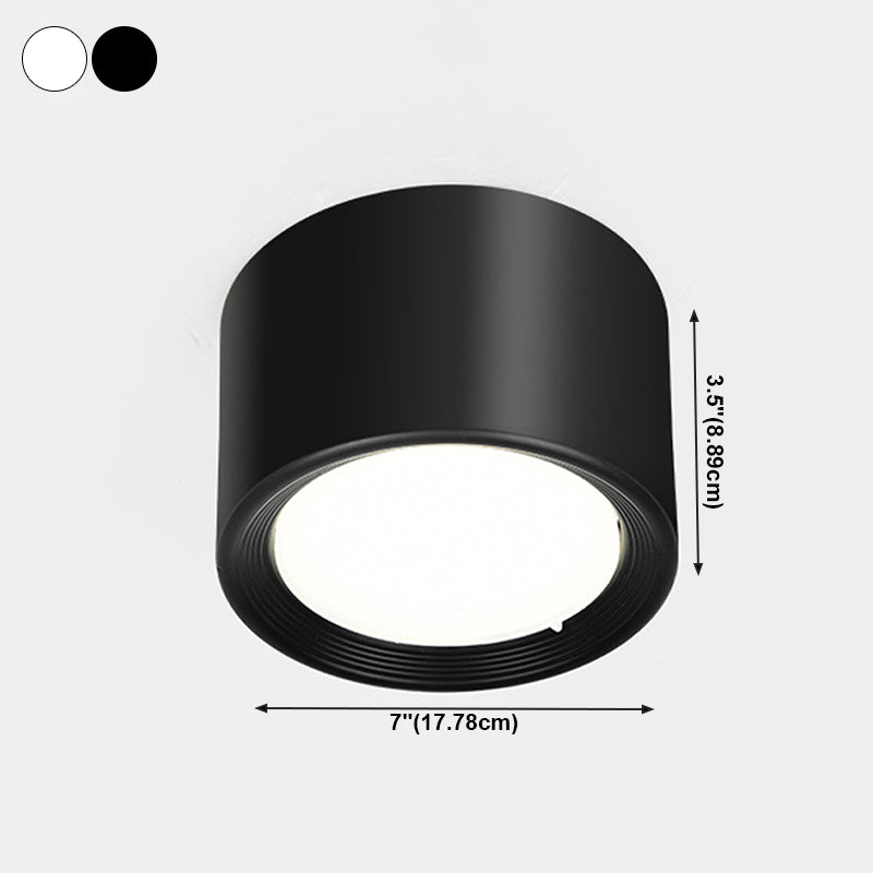 Plafonnier LED en forme de cylindre en fer moderne, 1 lumière, encastré pour couloir, salon