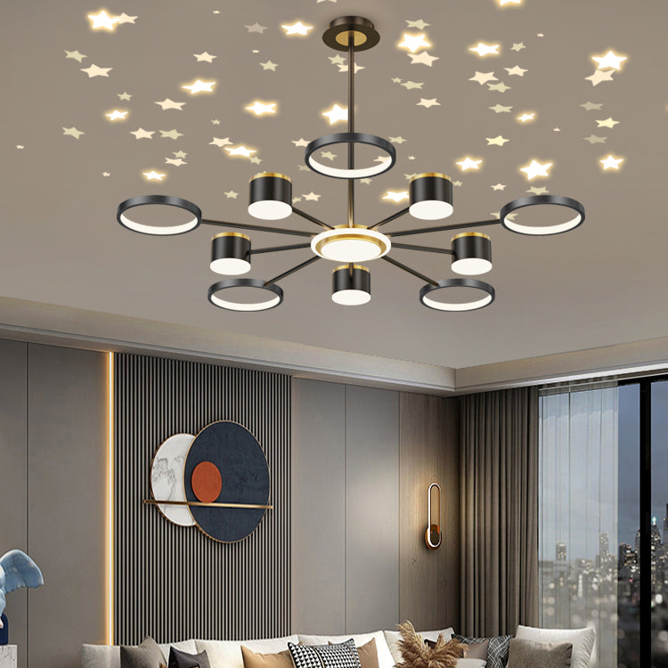 Black Iron Hanging Pendant Lights Contemporary Hanging Lamps for Living Room