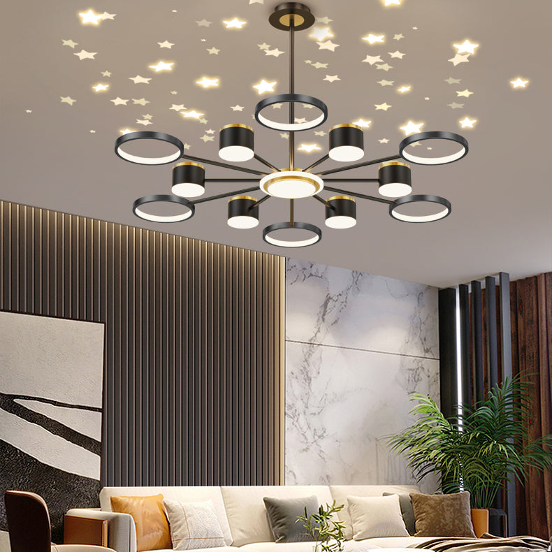 Black Iron Hanging Pendant Lights Contemporary Hanging Lamps for Living Room