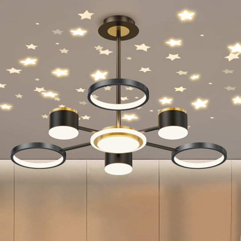 Black Iron Hanging Pendant Lights Contemporary Hanging Lamps for Living Room