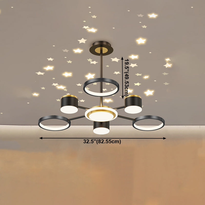 Black Iron Hanging Pendant Lights Contemporary Hanging Lamps for Living Room