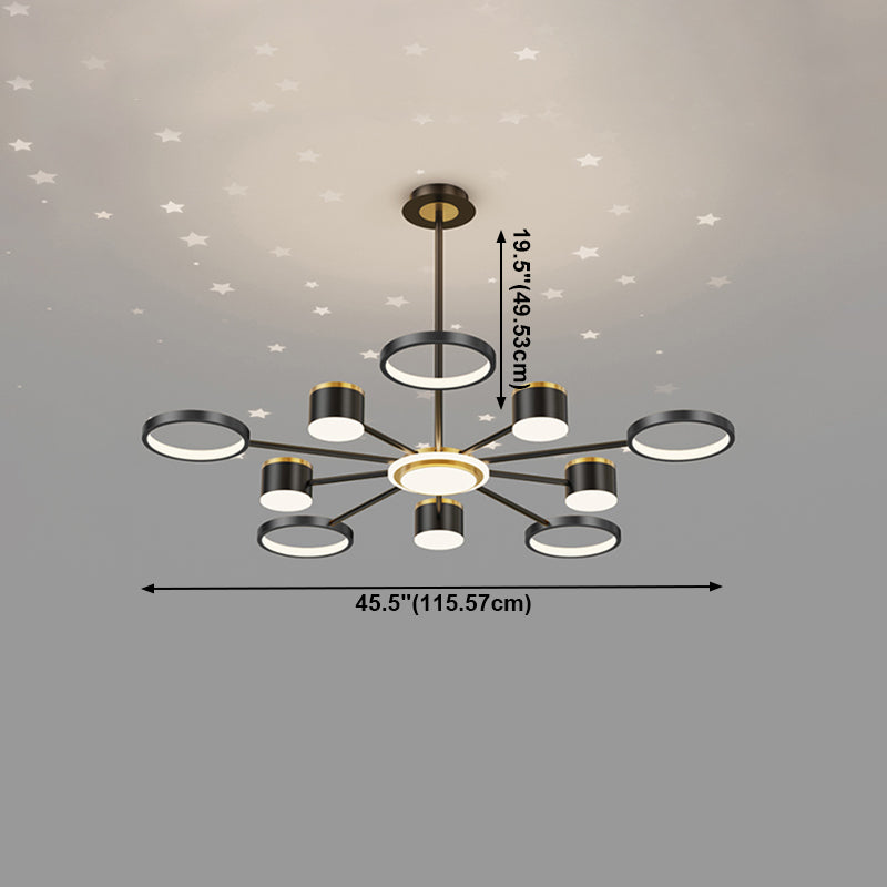 Black Iron Hanging Pendant Lights Contemporary Hanging Lamps for Living Room