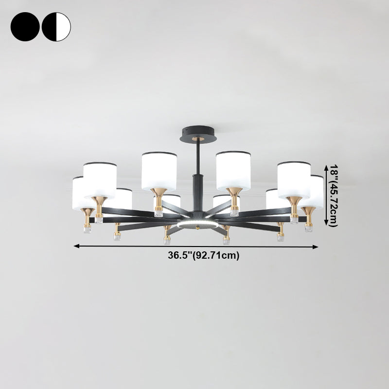 Glass Ceiling Hung Fixtures Modern Cylinder Pendant Lighting for Living Room