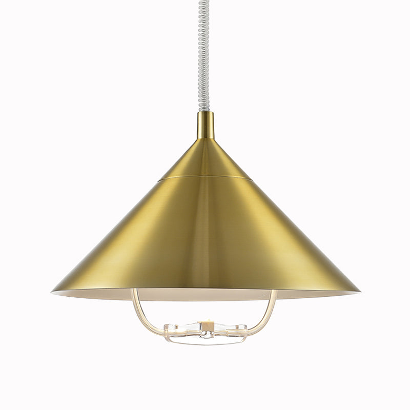 Cone créatif moderne suspension de la lampe givrée en aluminium Light avec de l'ombre en verre