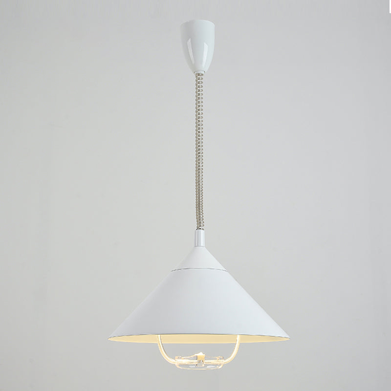 Cone créatif moderne suspension de la lampe givrée en aluminium Light avec de l'ombre en verre