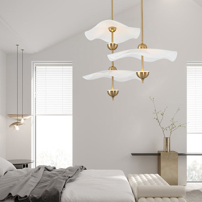 Lampada appesa a LED in bronzo acrilico nella moderna luce a sospensione in metallo elettroplato in stile creativo