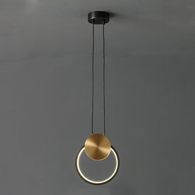 Moderne artistieke LED hanglamp Koper Lineaire hangende lamp met acrylschaduw