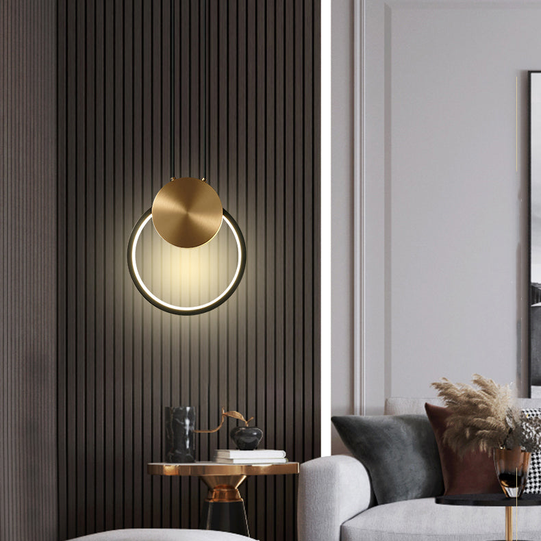 Pendard artistique artistique moderne Copper Copper linéaire lampe suspendue avec une teinte acrylique