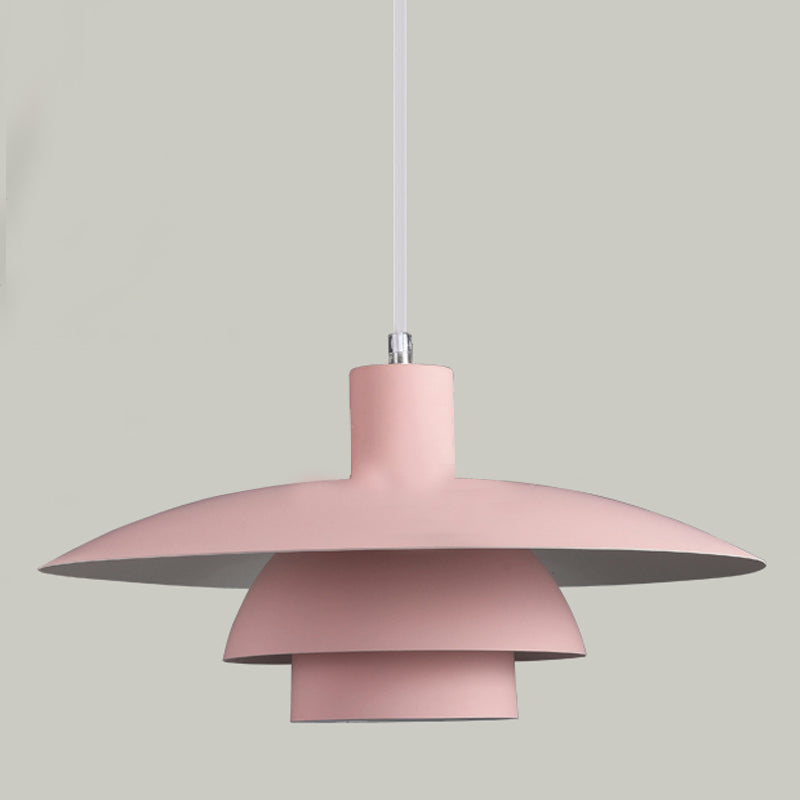Moderne Noordse macaron hangende lamp Aluminium geometrische hanger licht voor eetkamer
