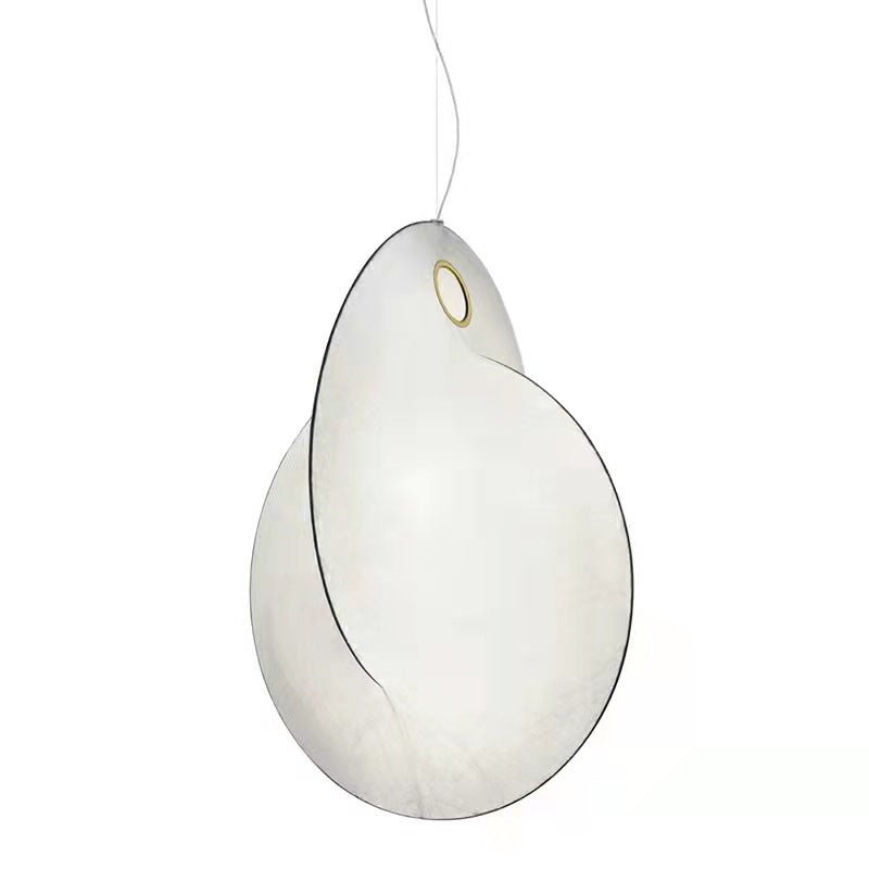 Luce a sospensione in ferro bianco in moderna lampada sospesa geometrica di seta per il luogo commerciale