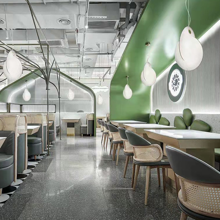 Wit ijzeren hanger licht in moderne artistieke stijl zijde geometrische hangende lamp voor commerciële plaats