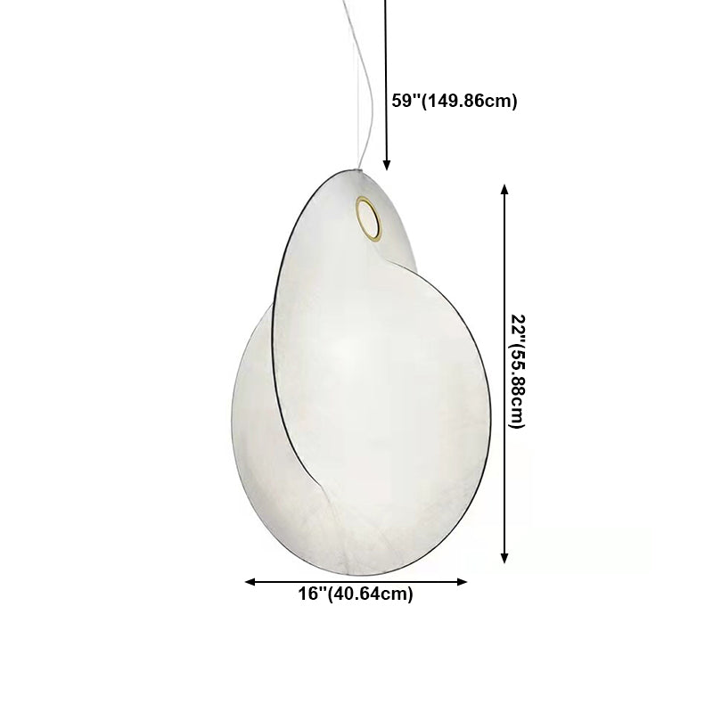 Luce a sospensione in ferro bianco in moderna lampada sospesa geometrica di seta per il luogo commerciale