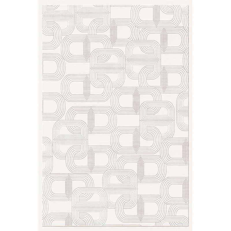 White Casual Rug Blending Buckle Indoor Rug Stain Resistant Rug for Living Room