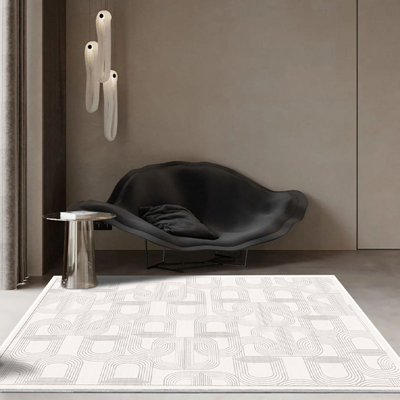 Alfombra casual blanca mezcla hebilla de hebilla alfombra interior mancha alfombra para sala de estar