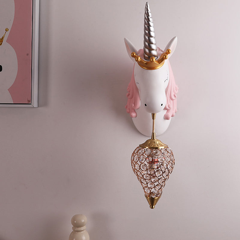 Metal Geometric Shade Wall Lighting Kid Style 1 Light Wall Mounted Light Fixture