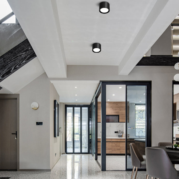 Plafonnier LED en forme de cylindre en fer moderne, 1 lumière, encastré pour couloir, salon