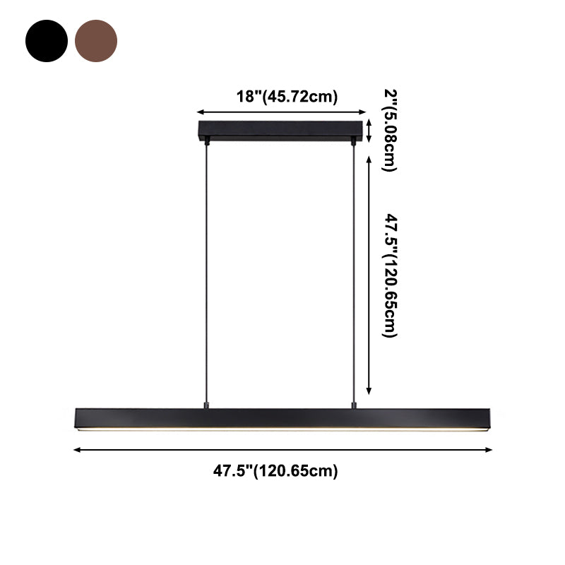 Contemporary Minimalism Island Light Fixture Metal Linear Chandelier Lamp