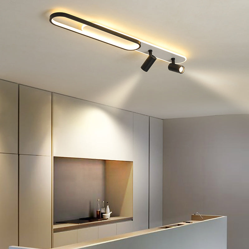 Eigentijdse LED-plafondlamp met inbouwverlichting voor woonkamer