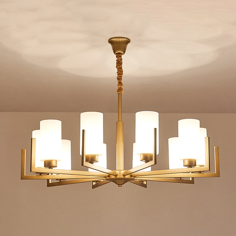 Modern Cylinder Chandelier Glass Multi Light Hanging Light for Bedroom