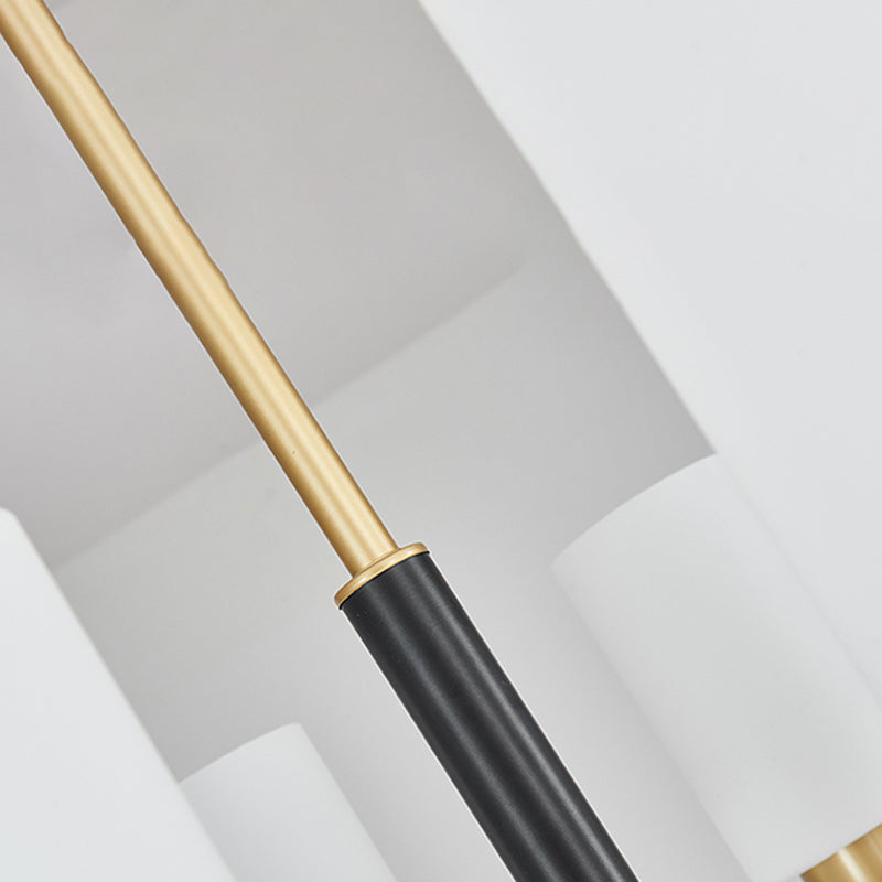 Modern Cylinder Chandelier Glass Multi Light Hanging Light for Bedroom